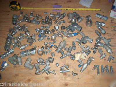 Lot 140 hydraulic fittings hose connector union elbow +