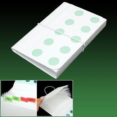White green plastic file document organizer holder bag