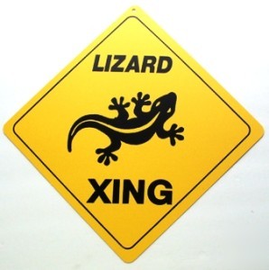 Lizard xing reptiles pet shop gift crossing sign TGA111