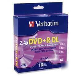 New verbatim 2.4X dvd+r double layer media 95166