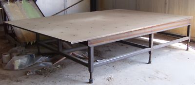 Welding jig table - shop built, 8' x 12' x 1