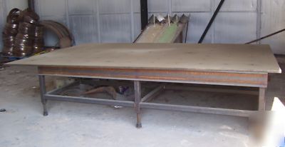 Welding jig table - shop built, 8' x 12' x 1