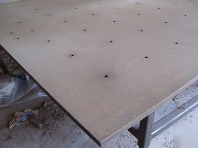 Welding jig table - shop built, 8' x 12' x 1