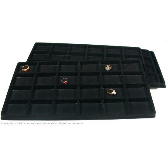 4 display tray inserts black findings 24 compartments