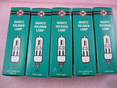 Lot of 5 quartz halogen lamps. 250 watts (250W 130V) 