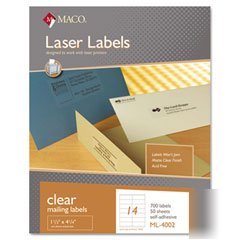 Matte labels, address, 1 1/3 X4 1/4 , clear (MACML4002)