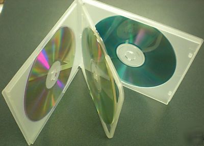 New 100 clear quad 4 cd dvd poly case w sleeve PSC76