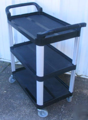 New bus utility cart heavy duty trolley prep black 