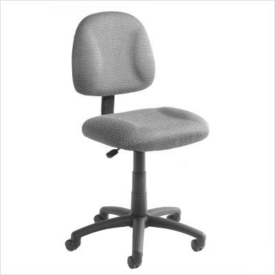 Office adjustable deluxe fabric posture chair black