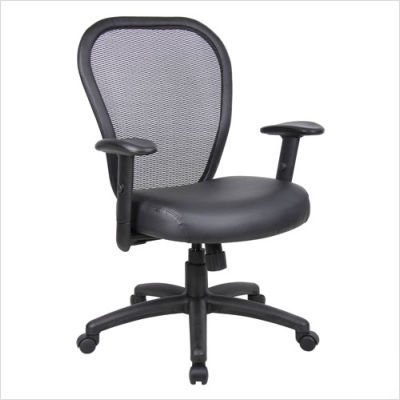 Office professional managers mesh chair leather seat