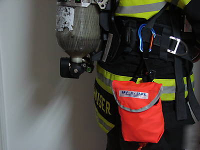 Firefighter 50 ft escape rope bag sav-a-jake hot colors