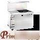 New commercial gas range 4 burner + griddle-oven 48