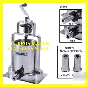 New stainless steel churros maker 15LBS ucm-7KV 2 nozel