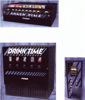 Snack and soda changer combo vending machine compact