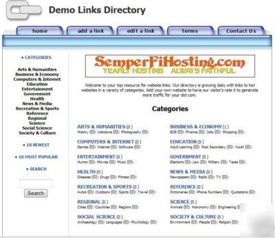 Cool link directory website ***1 year free hosting***
