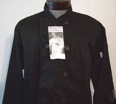 New chef's coat by chef works mens xl black new w/tag