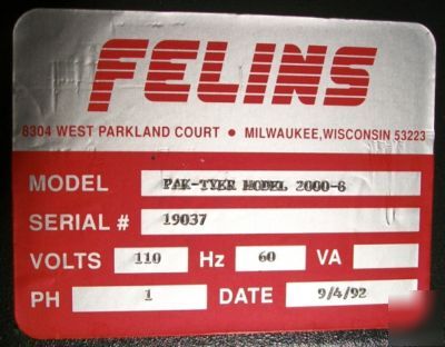 Felins pak-tyer model: 2000-8, string tier