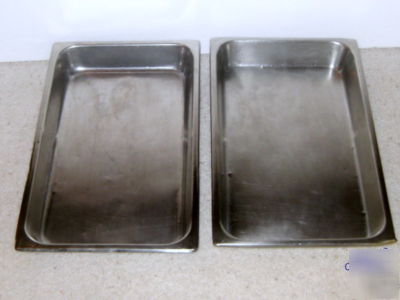 Lot of 2 full ss steam table pans 2 1/2