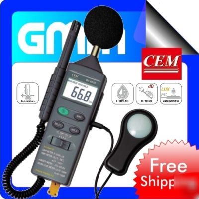 4 in 1 environment meter sound lux humidity cem dt-8820