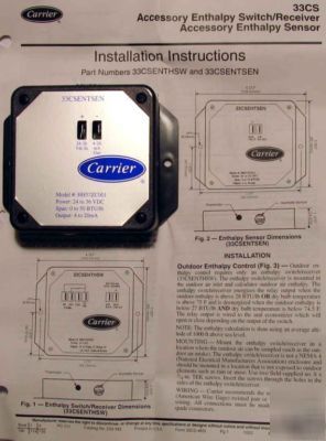 Carrier 33CSENTSEN enthalpy return air sensor HH57ZC001