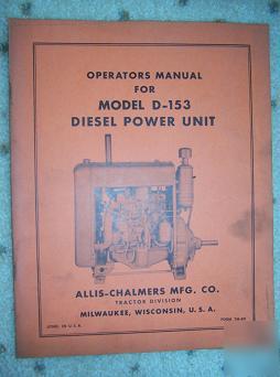 Allis chalmers d-153 diesel power unit manual engine x