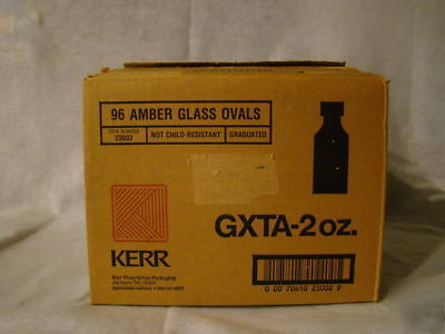 Amber glass 2OZ. vials 96 pcs. with caps 