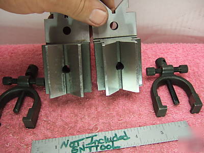 Brown&sharpe v-blocks (2) w/clamps xlnt toolmaker wow 