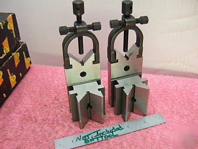 Brown&sharpe v-blocks (2) w/clamps xlnt toolmaker wow 