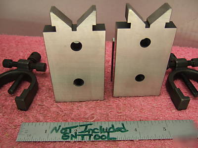 Brown&sharpe v-blocks (2) w/clamps xlnt toolmaker wow 