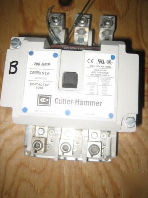 Cutler hammer 3PH 200A 600V contactor # C825KN10 - used