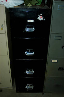 Fireproof- black file cabinet w/1.5 hr fire protection 