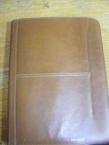 Genuine brown leather document folder/ binder