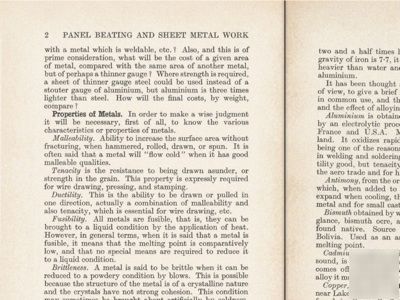 Manual panel beating & sheet metal work 1940