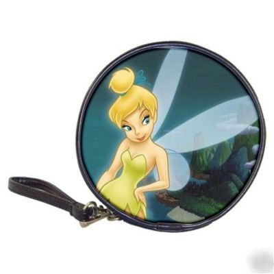 Tinkerbell on a cd/dvd 20 leather case 