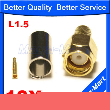10X sma male crimp connector goldplated to RG316 RG174