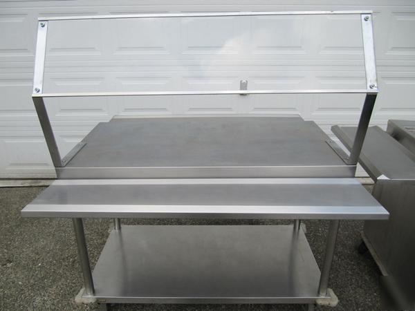 2 stainless steel salad or buffet tables + 3 carts nice