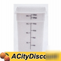 6EA cambro poly camsquare 22QT storage container 22SFSP
