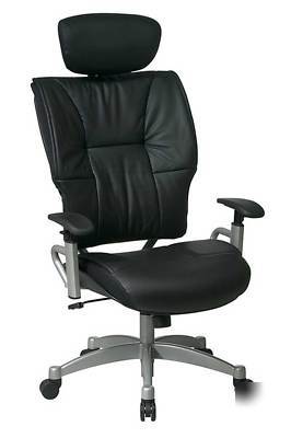 High back leather executive office chair, #os-39016