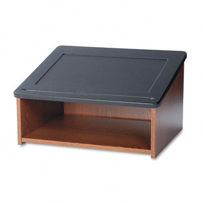 Tabletop lectern with open storage area medium oak