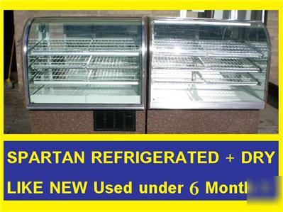 2 spartan tilt out curved glass refrig +dry bakery case