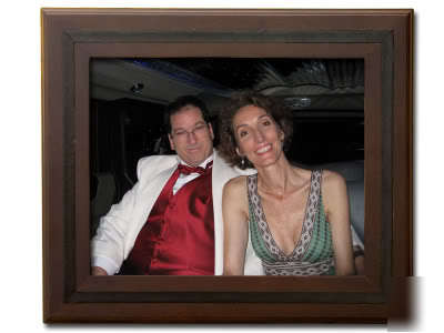 Rosewood or walnut rosewood& leather 8X10 picture frame