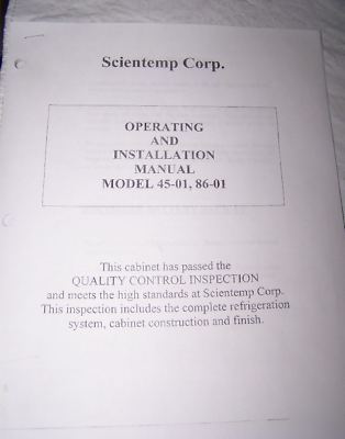 Scientemp benchtop freezer model #45-01A