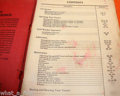 Farmall h hv owner's manual international harvester