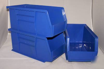 12 blue akro-mils storage bins 10 7/8X 5 1/2X 5 30230
