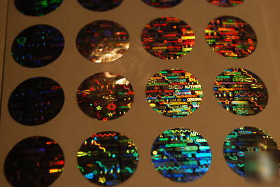 50 round .65 inch tamper evident hologram labels
