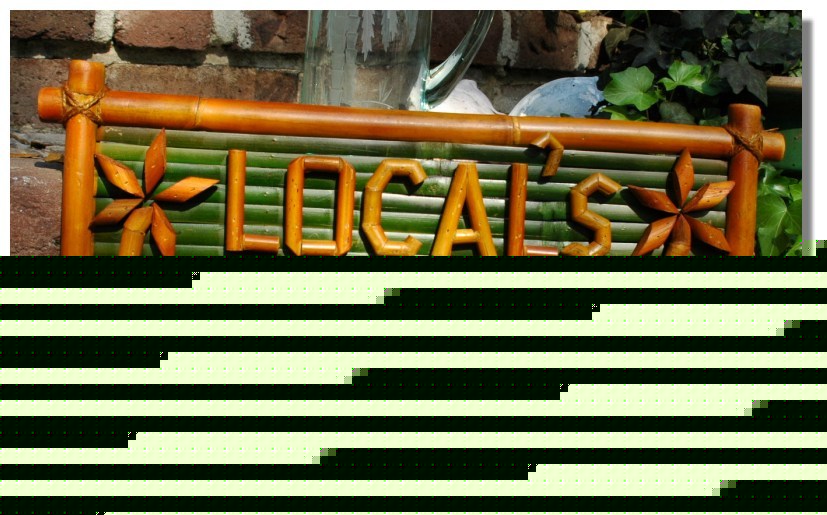 Locals only sign tiki bamboo store bar restaurant home