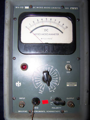 Millivac micro-micro ammeter model mv 110