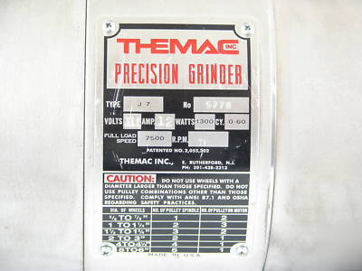 Themac j-7 precision grinder tool milling dumore post