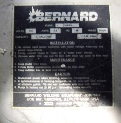 Tigwave 250 ac/dc benards cooling system hobart welder