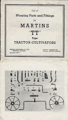 Martins tractor-cultivator type tt parts list stamford